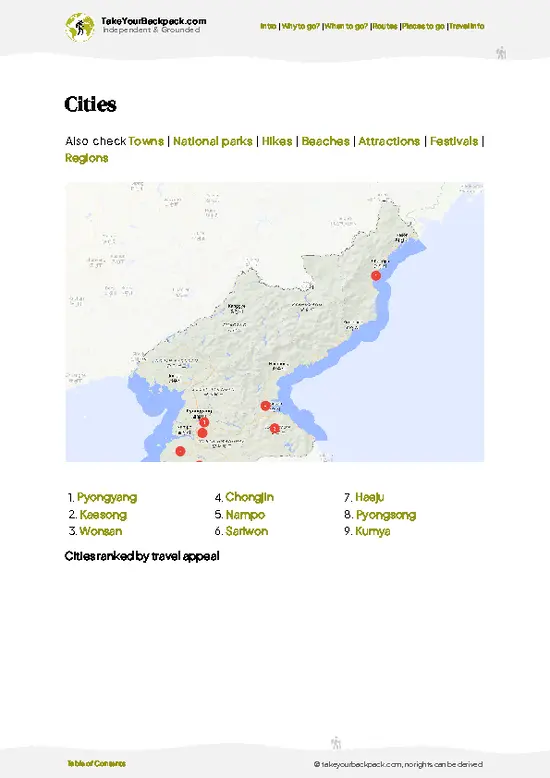 example page 6 from our offline Travel Guide for North Korea